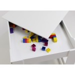 Masuta Pastel White 3 in 1 cu tabla de scris si spatii de stocare - MDF Liberty House